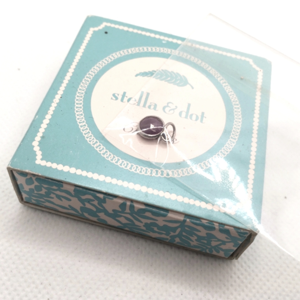 vintage STELLA & DOT January Garnet birthstone necklace charm